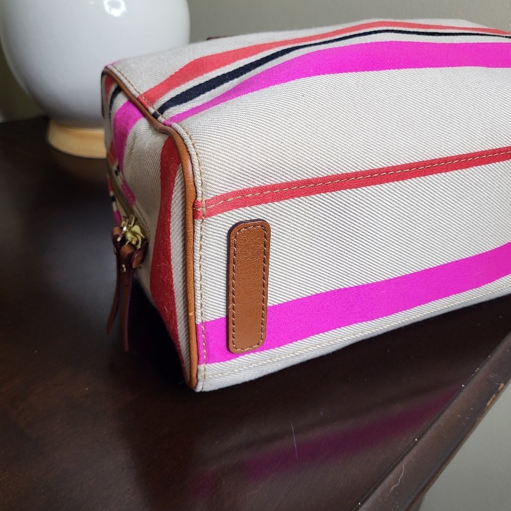 Kate Spade Pink Stripe Fabric Boston Bag - Picture 7 of 9